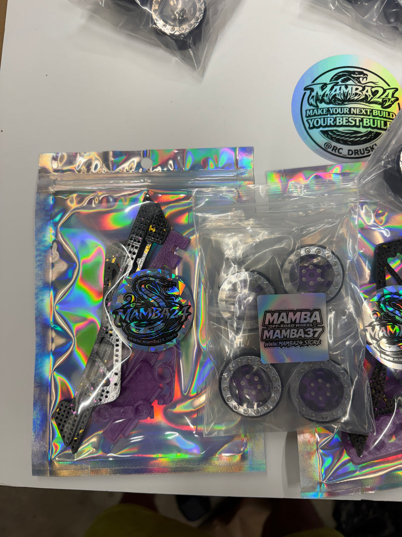 Mamba24 Chassis/1.3 Beadlock Wheels Combo Sale Purple/Purple