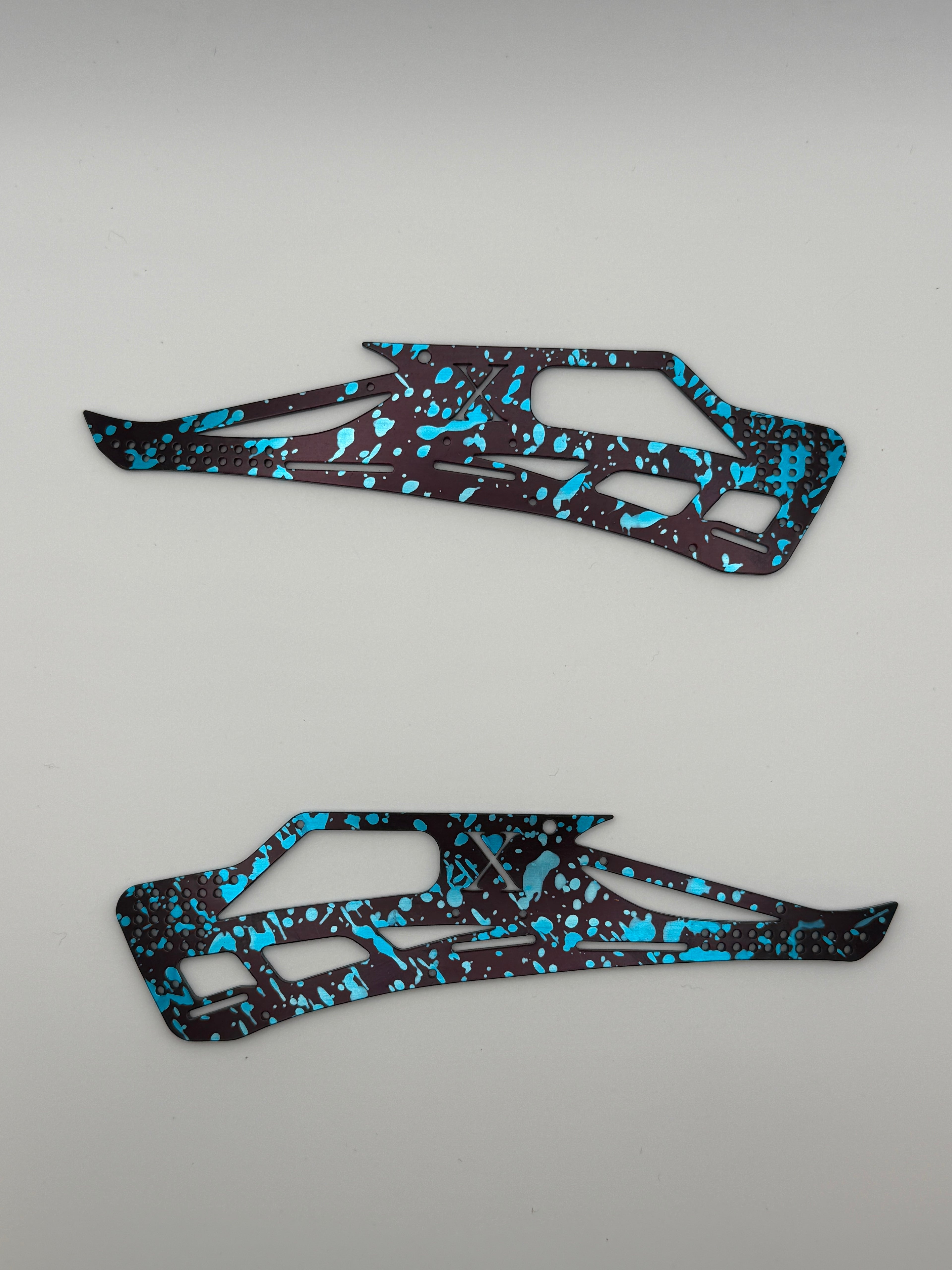 Mamba X Aluminum Chassis Kit Anodized Black and Electric Teal Splatter