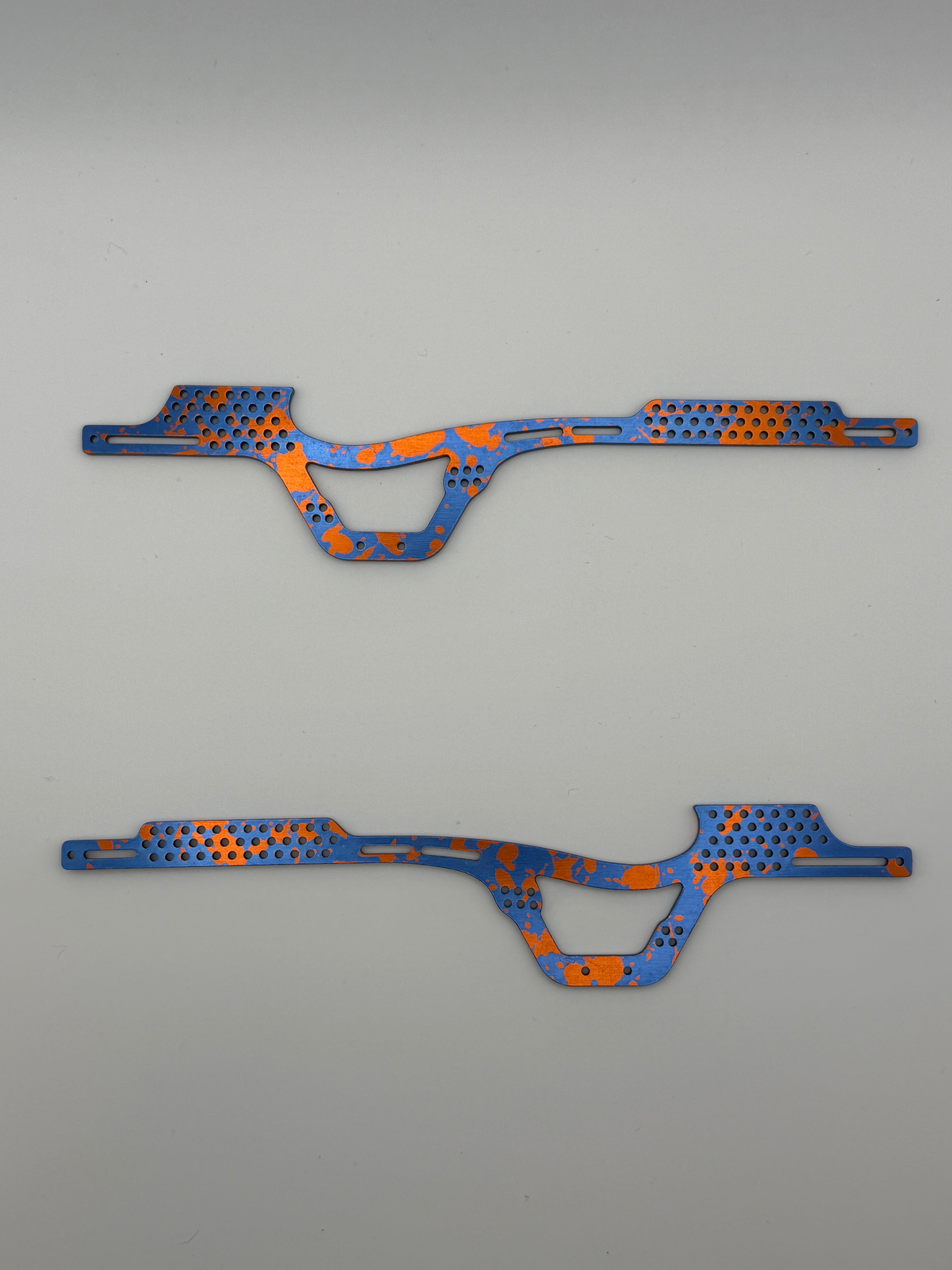 Sidewinder C1 Aluminum Chassis Kit Anodized Blue and Metallic Orange Splatter