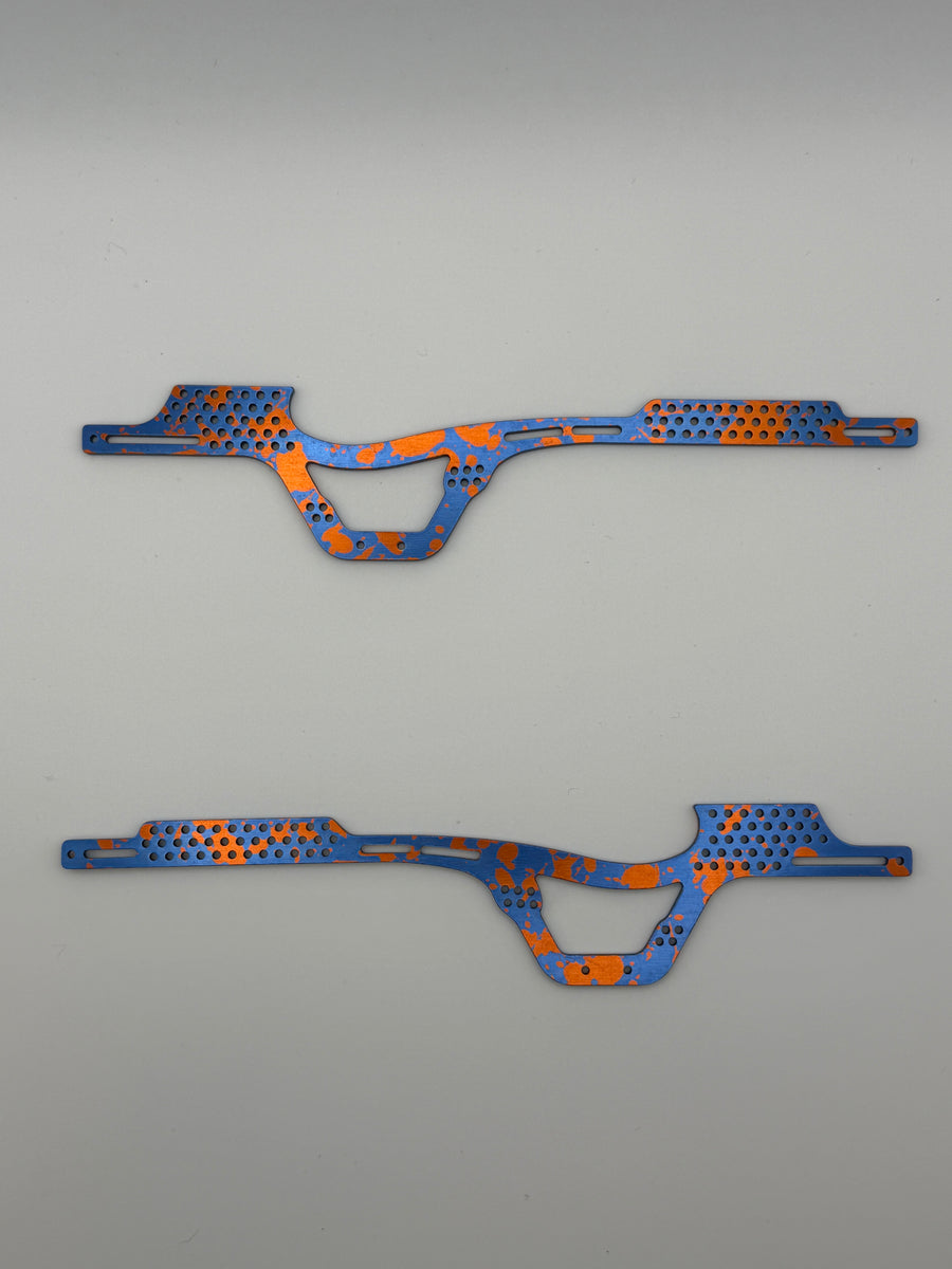 Sidewinder C1 Aluminum Chassis Kit Anodized Blue and Metallic Orange Splatter