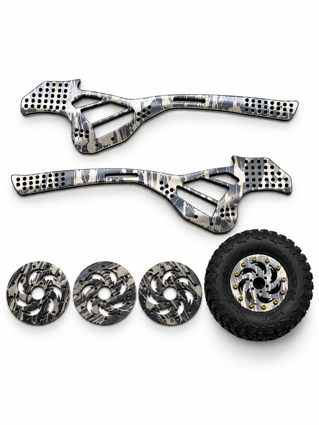 Custom Anodized Tiger Snake/Wheel Combo