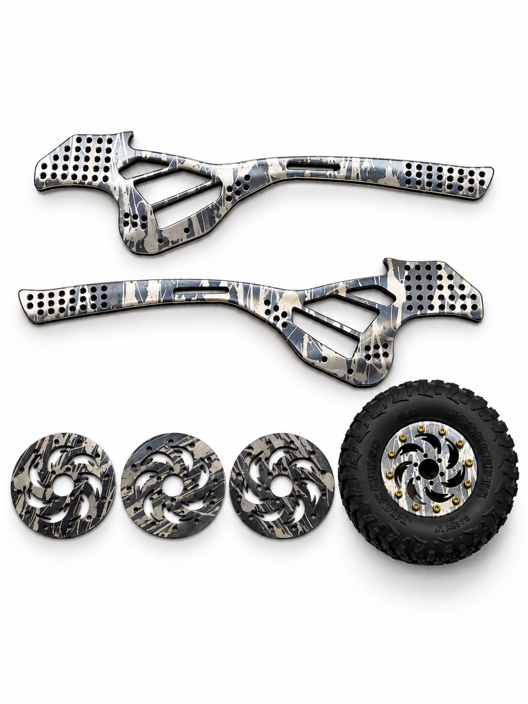 Custom Anodized Tiger Snake/Wheel Combo